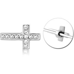 SURGICAL STEEL GRADE 316L ADJUSTABLE SLIDING CHARM FOR INDUSTRIAL BARBELL - CROSS