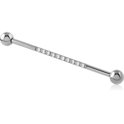 TITANIUM ALLOY JEWELED INDUSTRIAL BARBELL