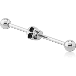 STERILE SURGICAL STEEL GRADE 316L SKULL INDUSTRIAL BARBELL