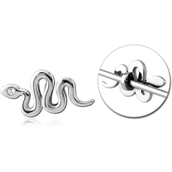 STERILE SURGICAL STEEL GRADE 316L ADJUSTABLE SLIDING CHARM FOR INDUSTRIAL BARBELL - SNAKE