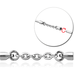 STERILE SURGICAL STEEL GRADE 316L CHARM FOR INDUSTRIAL BARBELL - CHAIN