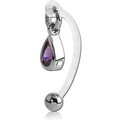 BIOFLEX® INTIMATE NAVEL BANANA WITH SURGICAL STEEL GRADE 316L JEWELED ATTACHMENT