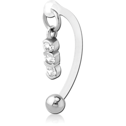BIOFLEX® INTIMATE NAVEL BANANA WITH SURGICAL STEEL JEWELED ATTACHMENT