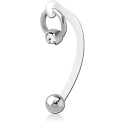 BIOFLEX® INTIMATE BIG NAVEL BANANA WITH SURGICAL STEEL GRADE 316L JEWELED ATTACHMENT