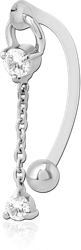 BIOFLEX VERTICAL HOOD BANANAS WITH SURGICAL STEEL GRADE 316L CHARMS - CAN BE CUT TO SIZE - BALL CLOSURE