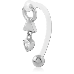BIOFLEX VERTICAL HOOD BANANAS WITH SURGICAL STEEL GRADE 316L CHARMS