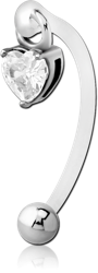 STERILE BIOFLEX® INTIMATE NAVEL BANANA WITH SURGICAL STEEL GRADE 316L JEWELED ATTACHMENT