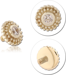 14 KARAT GOLD YELLOW ATTACHMENT FOR 1.6MM INTERNALLY THREADED PINS