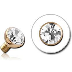 14 KARAT GOLD YELLOW WHITE DIAMOND FOR 1.2MM INTERNALLY THREADED PINS
