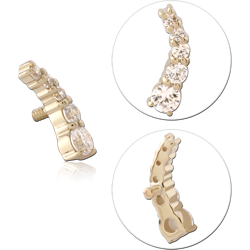 14 KARAT GOLD YELLOW JEWELED ATTACHMENT FOR 1.2MM INTERNALLY THREADED PINS - LIEF