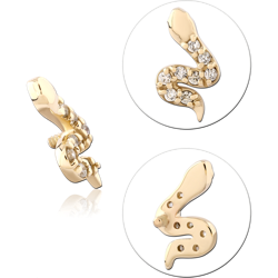 14 KARAT GOLD YELLOW JEWELED ATTACHMENT FOR 1.2MM INTERNALLY THREADED PINS