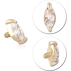 14 KARAT GOLD YELLOW JEWELED ATTACHMENT FOR 1.2MM INTERNALLY THREADED PINS