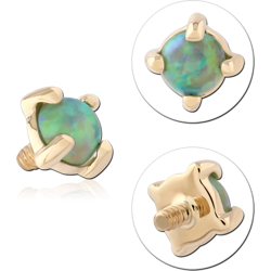 14 KARAT GOLD YELLOW JEWELED ATTACHMENT FOR 1.2MM INTERNALLY THREADED PINS