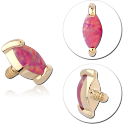 14 KARAT GOLD YELLOW JEWELED ATTACHMENT FOR 1.2MM INTERNALLY THREADED PINS