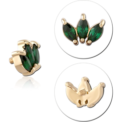 14 KARAT GOLD YELLOW JEWELED ATTACHMENT FOR 1.2MM INTERNALLY THREADED PINS