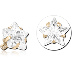 14 KARAT GOLD YELLOW PRONG SET JEWELED FOR 1.2MM INTERNALLY THREADED PINS - STAR