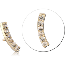14 KARAT GOLD YELLOW JEWELED ATTACHMENT FOR 1.2MM INTERNALLY THREADED PINS