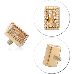 14 KARAT GOLD YELLOW JEWELED ATTACHMENT FOR 1.2MM INTERNALLY THREADED PINS