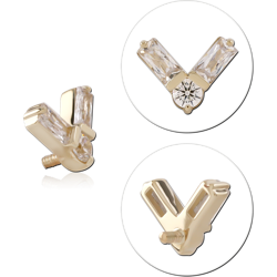 14 KARAT GOLD YELLOW JEWELED ATTACHMENT FOR 1.2MM INTERNALLY THREADED PINS