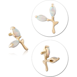 14 KARAT GOLD YELLOW JEWELED ATTACHMENT FOR 1.2MM INTERNALLY THREADED PINS