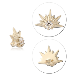 14 KARAT GOLD YELLOW JEWELED ATTACHMENT FOR 1.2MM INTERNALLY THREADED PINS