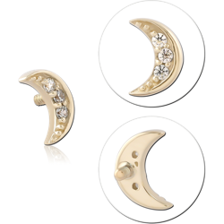 14 KARAT GOLD YELLOW JEWELED ATTACHMENT FOR 1.2MM INTERNALLY THREADED PINS