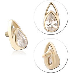 14 KARAT GOLD YELLOW JEWELED ATTACHMENT FOR 1.2MM INTERNALLY THREADED PINS