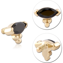 14 KARAT GOLD YELLOW JEWELED ATTACHMENT FOR 1.2MM INTERNALLY THREADED PINS