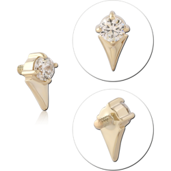 14 KARAT GOLD YELLOW JEWELED ATTACHMENT FOR 1.2MM INTERNALLY THREADED PINS