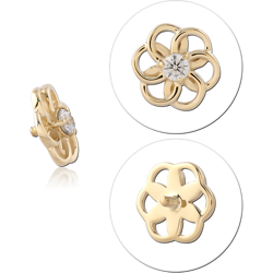 14 KARAT GOLD YELLOW JEWELED ATTACHMENT FOR 1.2MM INTERNALLY THREADED PINS