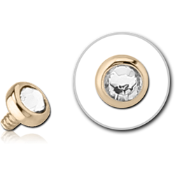 14 KARAT GOLD YELLOW JEWELED FOR 1.2MM INTERNALLY THREADED PINS