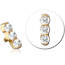 14 KARAT GOLD YELLOW JEWELED ATTACHMENT FOR 1.2MM INTERNALLY THREADED PINS