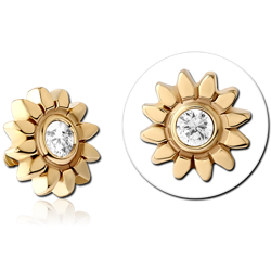 14 KARAT GOLD YELLOW JEWELED ATTACHMENT FOR 1.2MM INTERNALLY THREADED PINS