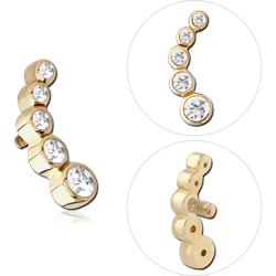 14 KARAT GOLD YELLOW JEWELED ATTACHMENT FOR 1.2MM INTERNALLY THREADED PINS - LIEF