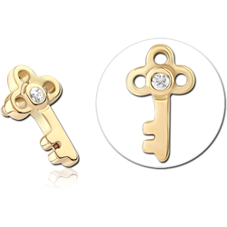 14 KARAT GOLD YELLOW JEWELED ATTACHMENT FOR 1.2MM INTERNALLY THREADED PINS