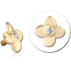 14 KARAT GOLD YELLOW JEWELED ATTACHMENT FOR 1.2MM INTERNALLY THREADED PINS