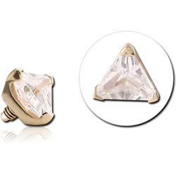 14 KARAT GOLD YELLOW JEWELED ATTACHMENT FOR 1.2MM INTERNALLY THREADED PINS