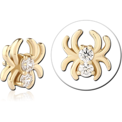 14 KARAT GOLD YELLOW JEWELED ATTACHMENT FOR 1.2MM INTERNALLY THREADED PINS