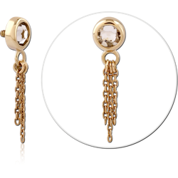 14 KARAT GOLD YELLOW JEWELED ATTACHMENT FOR 1.2MM INTERNALLY THREADED PINS