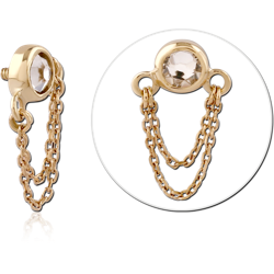 14 KARAT GOLD YELLOW JEWELED ATTACHMENT FOR 1.2MM INTERNALLY THREADED PINS