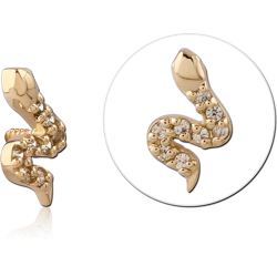 14 KARAT GOLD YELLOW JEWELED ATTACHMENT FOR 1.2MM INTERNALLY THREADED PINS