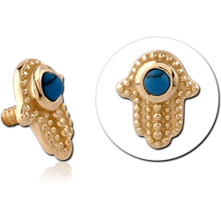 14 KARAT GOLD YELLOW JEWELED ATTACHMENT FOR 1.2MM INTERNALLY THREADED PINS