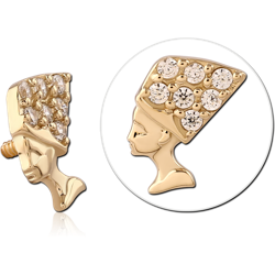 14 KARAT GOLD YELLOW JEWELED ATTACHMENT FOR 1.2MM INTERNALLY THREADED PINS