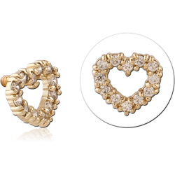 14 KARAT GOLD YELLOW JEWELED ATTACHMENT FOR 1.2MM INTERNALLY THREADED PINS