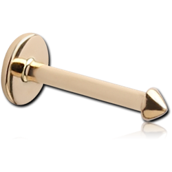 14 KARAT GOLD YELLOW INTERNALLY THREADED MICRO LABRET WITH CONE