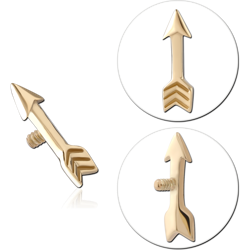 14 KARAT GOLD YELLOW DAGGER ATTACHMENT FOR 1.2MM INTERNALLY THREADED PINS