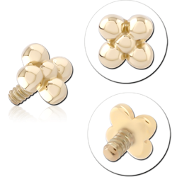 14 KARAT GOLD YELLOW DAGGER ATTACHMENT FOR 1.2MM INTERNALLY THREADED PINS