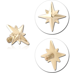 14 KARAT GOLD YELLOW DAGGER ATTACHMENT FOR 1.2MM INTERNALLY THREADED PINS