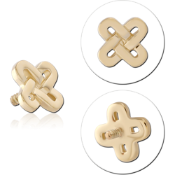 14 KARAT GOLD YELLOW DAGGER ATTACHMENT FOR 1.2MM INTERNALLY THREADED PINS