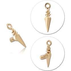14 KARAT GOLD YELLOW DAGGER ATTACHMENT FOR 1.2MM INTERNALLY THREADED PINS